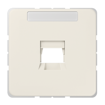 Abdeckung (gerastet) für Modular-Jack-Steckbuchsen, 1fach, UMA-CAT6A, RADIALL, Panduit, Assmann, mit Schriftfeld, Serie CD, weiß