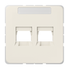 Abdeckung (gerastet) für Modular-Jack-Steckbuchsen, 2fach, UMA-CAT6A, RADIALL, Panduit, Assmann, mit Schriftfeld, Serie CD, weiß