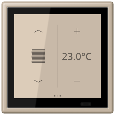 KNX Raumcontroller LS TOUCH mit Rahmen LS 990, Secure, Thermoplast lackiert, ombre naturelle claire (32142)