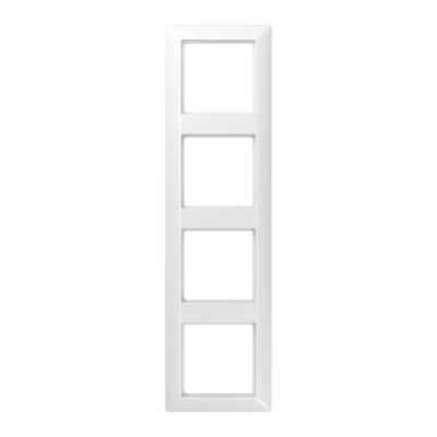 Rahmen 4fach, senkrechte und waagerechte Montage, Duroplast, AS 500, alpinweiß