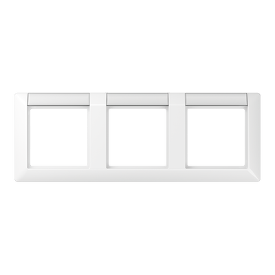 Rahmen 3fach, mit Schriftfeld, waagerechte Montage, Duroplast, AS 500, alpinweiß