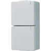 SCHUKO®-Zweifach-Steckdose, verdrahtet, 16 A 250 V ~, Schraubklemmen, senkrecht, IP 44, WG 600