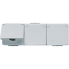 SCHUKO®-Dreifach-Steckdose, 16 A 250 V ~, Schraubklemmen, waagerecht, IP 44, WG 600