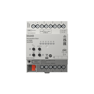 KNX Heizungsaktor 6fach mit Regler, REG, 4 TE, Secure
