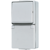 SCHUKO®-Steckdose 16 A 250 V ~ mit Schalter Universal Aus-Wechsel 10 AX 250 V ~, senkrecht, IP 44, WG 600