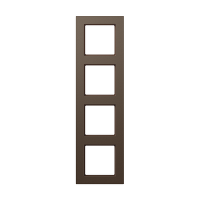 Rahmen 4fach, senkrechte und waagerechte Montage, Thermoplast lackiert, A 550, mokka