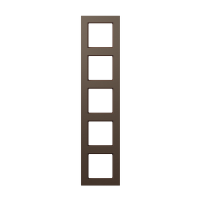 Rahmen 5fach, senkrechte und waagerechte Montage, Thermoplast lackiert, A 550, mokka