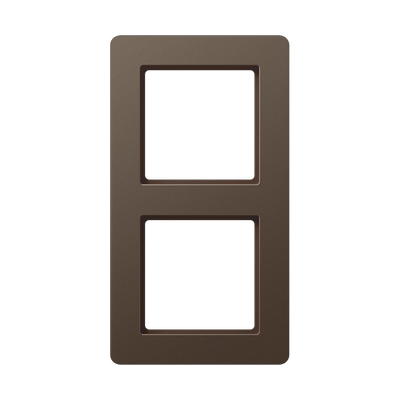 Rahmen 2fach, A FLOW, Thermoplast lackiert, mokka, senkrechte und waagerechte Montage