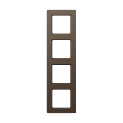 Rahmen 4fach, A FLOW, Thermoplast lackiert, mokka, senkrechte und waagerechte Montage