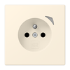 JUNG HOME Steckdose Energy, französisch/belgisches System, 16 A 250 V ~, mit Funktionsanzeige, Safety Plus, Serie LS, blanc ivoire (4320B)