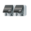 SCHUKO®-Zweifach-Steckdose, verdrahtet, 16 A 250 V ~, mit Schriftfeld, mit Sicherheitsschloss, waagerecht, IP 44, WG 800