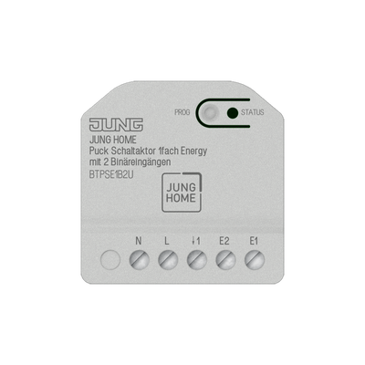 JUNG HOME Puck Schaltaktor 1fach Energy mit 2 Binäreingängen