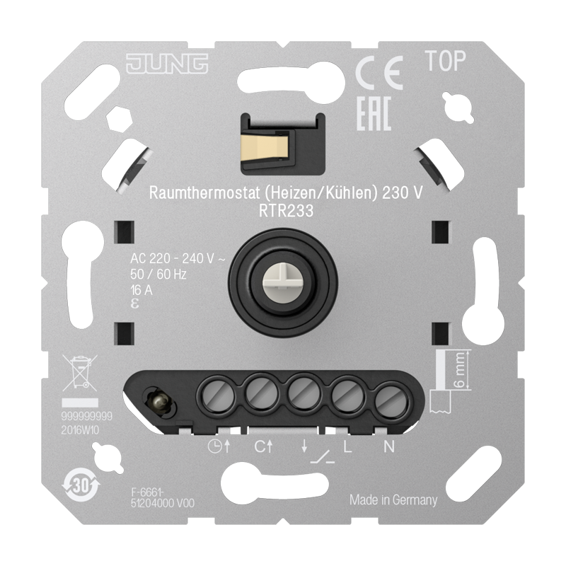 Raumthermostat (Heizen/Kühlen) 230 V (Relais)