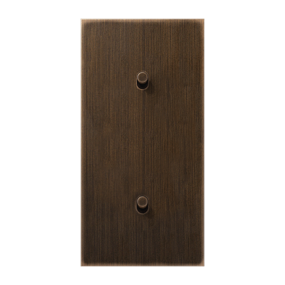 Abdeckung mit Kipphebel "Zylinder", 2fach, 2 x 1 Kipphebel, senkrecht, Serie LS 1912, Messing antik