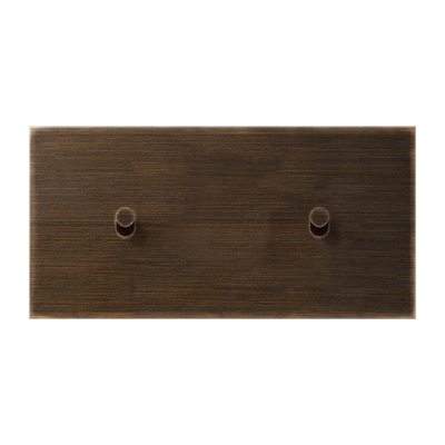 Abdeckung mit Kipphebel "Kegel", 2fach, 2 x 1 Kipphebel, waagerecht, Serie LS 1912, Messing antik