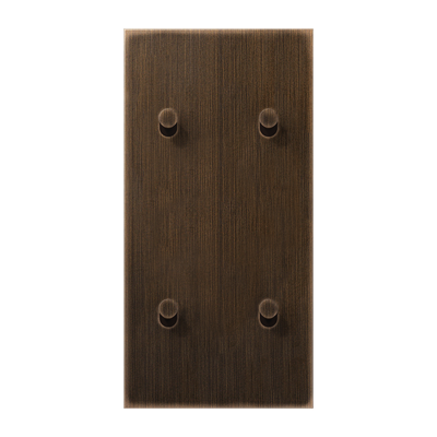 Abdeckung mit Kipphebel "Kegel", 2fach, 2 x 2 Kipphebel, senkrecht, Serie LS 1912, Messing antik