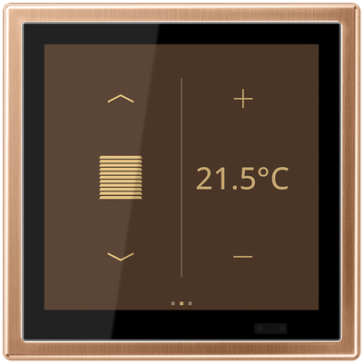 KNX Raumcontroller LS TOUCH mit Rahmen LS 990, Secure, Metall, PVD-beschichtet, Bronze gebürstet