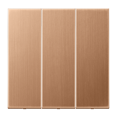 Wippe 3fach, Metall, PVD-beschichtet, Serie LS, Bronze gebürstet