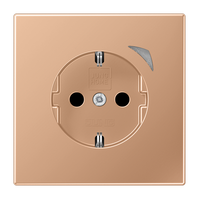 JUNG HOME SCHUKO® Steckdose Energy, 16 A 250 V ~, mit Funktionsanzeige, Safety Plus, Serie LS, Bronze gebürstet