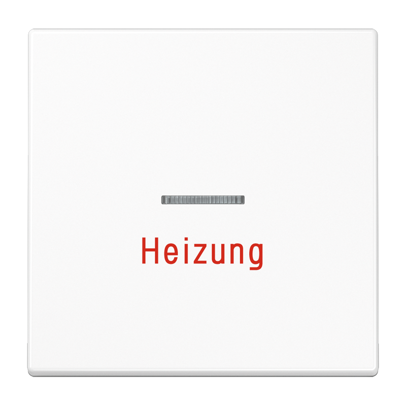Wippe 1fach, Aufschrift "Heizung", mit Lichtleiter, Duroplast, Serie LS, alpinweiß