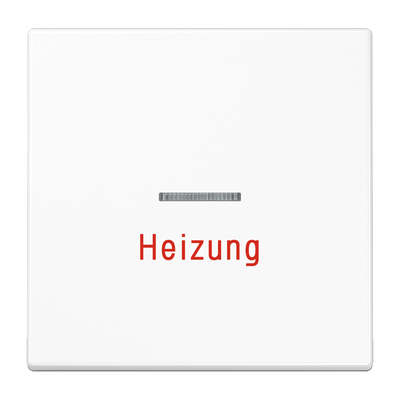 Wippe 1fach, Aufschrift "Heizung", mit Lichtleiter, Duroplast, Serie LS, alpinweiß
