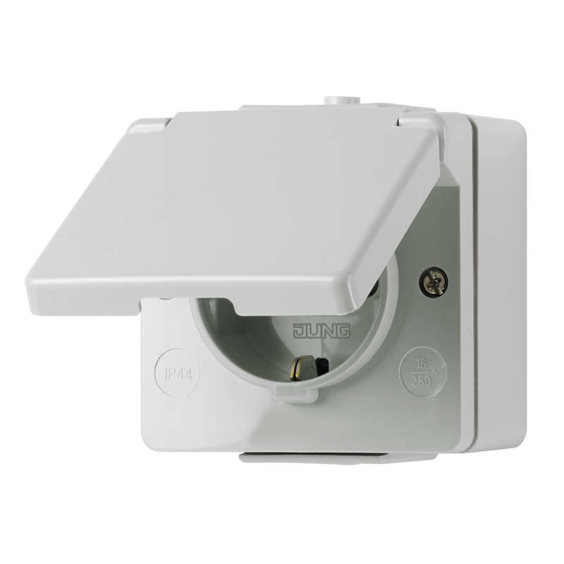 SCHUKO®-Steckdose, 16 A 250 V ~, senkrecht, IP 44, WG 600