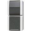SCHUKO®-Steckdose 16 A 250 V ~ mit Schalter Universal Aus-Wechsel 10 AX 250 V ~, senkrecht, IP 44, WG 800