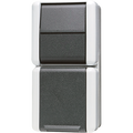 SCHUKO®-Steckdose 16 A 250 V ~ mit Schalter Universal Aus-Wechsel 10 AX 250 V ~, senkrecht, IP 44, WG 800