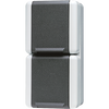 SCHUKO®-Zweifach-Steckdose, verdrahtet, 16 A 250 V ~, senkrecht, IP 44, WG 800