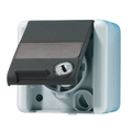 SCHUKO®-Steckdose, 16 A 250 V ~, mit Schriftfeld, mit Sicherheitsschloss, senkrecht, IP 44, WG 800