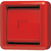 Abdeckung mit Glasscheibe 1fach, Thermoplast, WG 800, rot