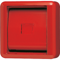 Abdeckung mit Glasscheibe 1fach, Thermoplast, WG 800, rot