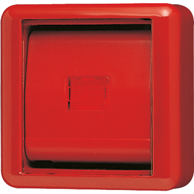 Abdeckung mit Glasscheibe 1fach, Thermoplast, WG 800, rot