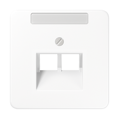 Abdeckung für IAE/UAE-Anschlussdosen, 2 x 8-polig, mit Schriftfeld, Serie CD, alpinweiß