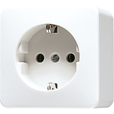 SCHUKO®-Steckdose, 16 A 250 V ~, 47 mm, AP 600, alpinweiß