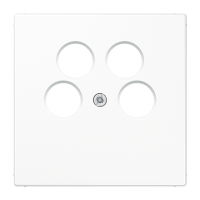 Abdeckung für 4-Loch SAT-TV-Steckdose (Axing) 1fach, Thermoplast, Serie LS, alpinweiß