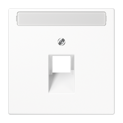 Abdeckung für IAE/UAE-Anschlussdosen, 1 x 8-polig, mit Schriftfeld, Thermoplast, Serie LS, alpinweiß