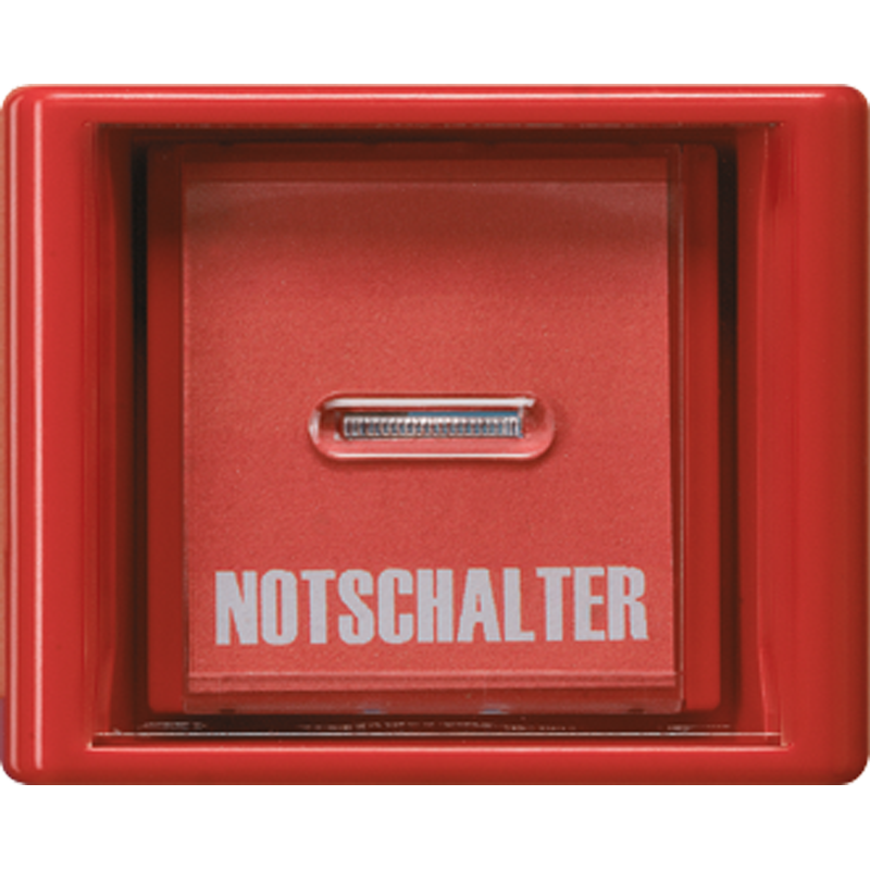 Abdeckung mit Glasscheibe 1fach, Thermoplast, Serie AS, rot