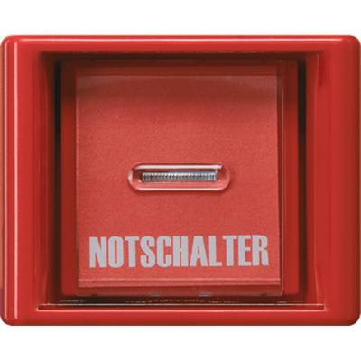 Abdeckung mit Glasscheibe, Serie AS, rot