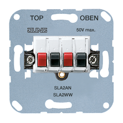Stereo-Lautsprecher-Anschlussdose 25 V ~, 60 V DC, alpinweiß