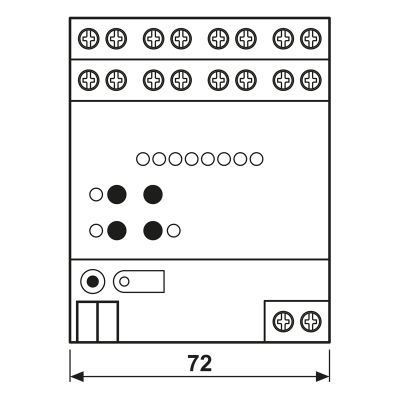 KNX Rollladenaktor 4fach AC 110-230 V, REG, 4 TE – Bild 2 von 2