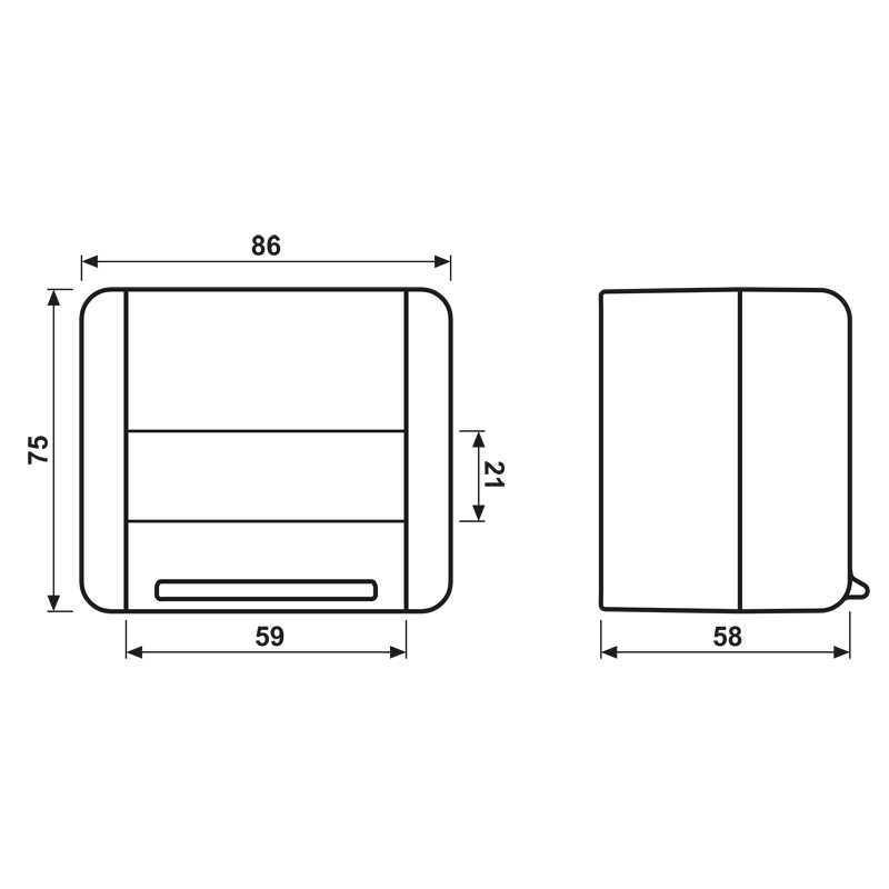 Datenanschlussgehäuse 1fach, mit Schriftfeld, Thermoplast, WG 800, grau – Bild 2 von 2
