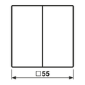 Wippe 2fach, Duroplast, Serie AS, weiß (ivory)