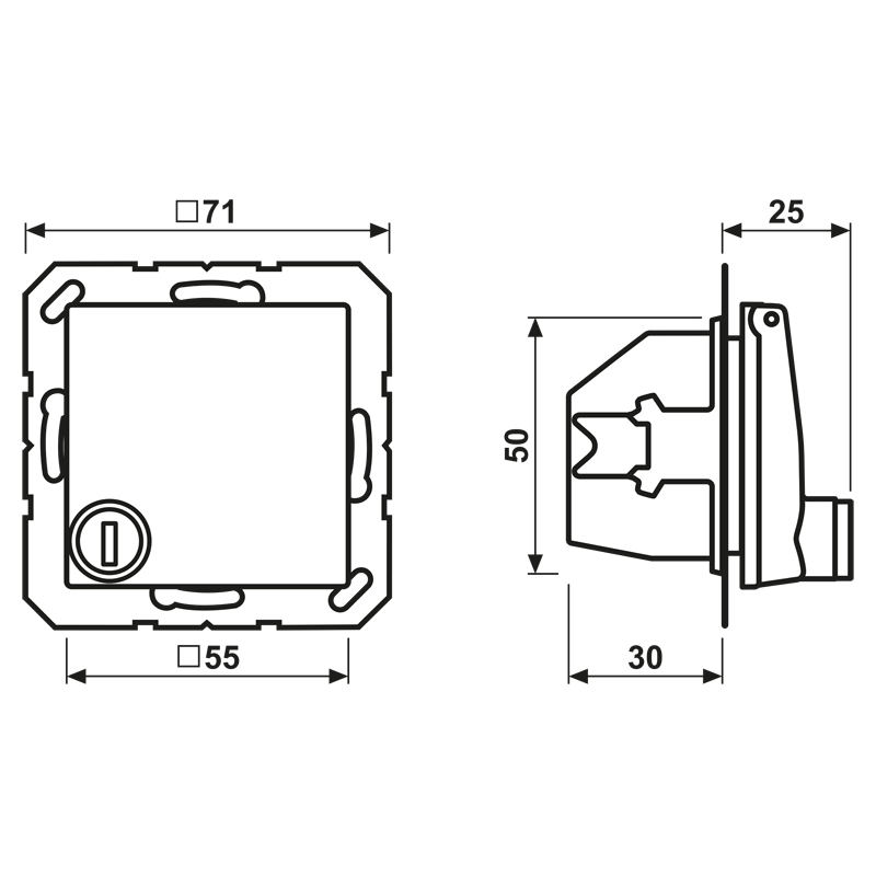 SCHUKO®-Steckdose, 16 A 250 V ~, Safety Plus, Klappdeckel, mit Sicherheitsschloss, Thermoplast, Serie AS, alpinweiß – Bild 2 von 2