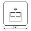 Abdeckung für IAE/UAE-Anschlussdosen, 2 x 8-polig, Thermoplast, Serie CD, weiß (ivory)