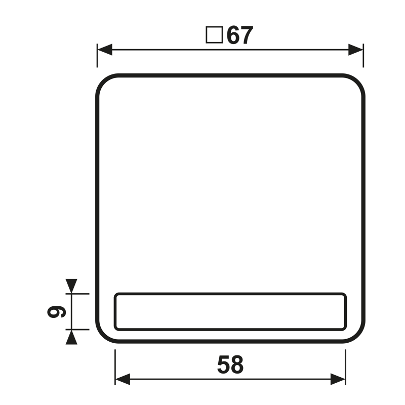 Wippe 1fach, mit Schriftfeld, Duroplast, Serie CD, alpinweiß – Bild 2 von 2