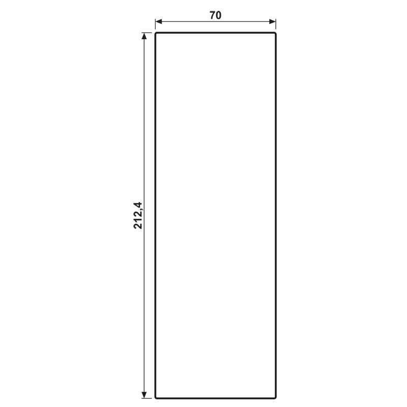 Großflächenwippe (70 x 212,4 mm), Text Tür auf, Serie LS, Edelstahl, senkrecht – Bild 2 von 2