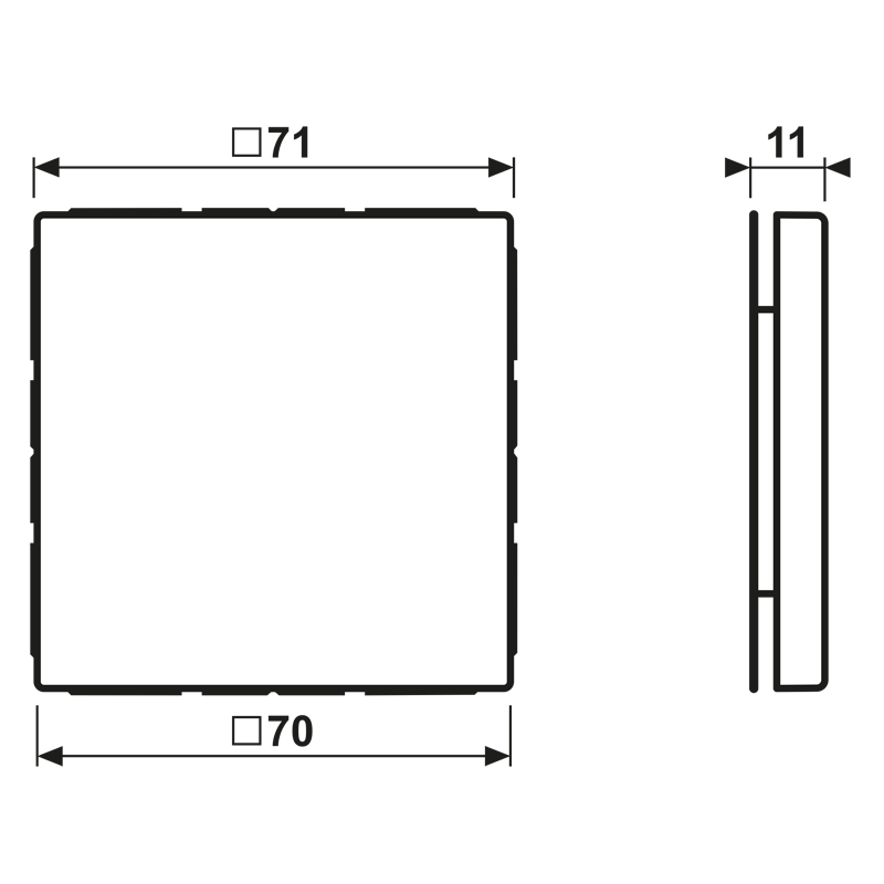 Blind-Abdeckung (gerastet), Thermoplast lackiert, Serie LS, schneeweiß matt – Bild 2 von 2
