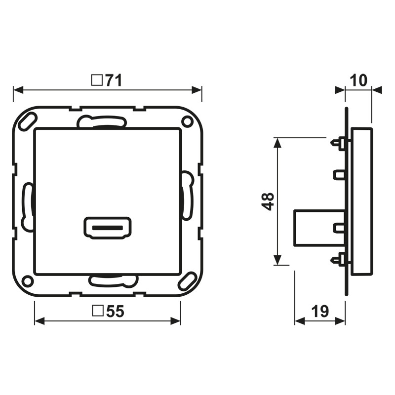 HDMI, Thermoplast, Serie AS/A, alpinweiß – Bild 2 von 2