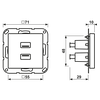 2 x USB 2.0, Thermoplast, Serie AS/A, alpinweiß